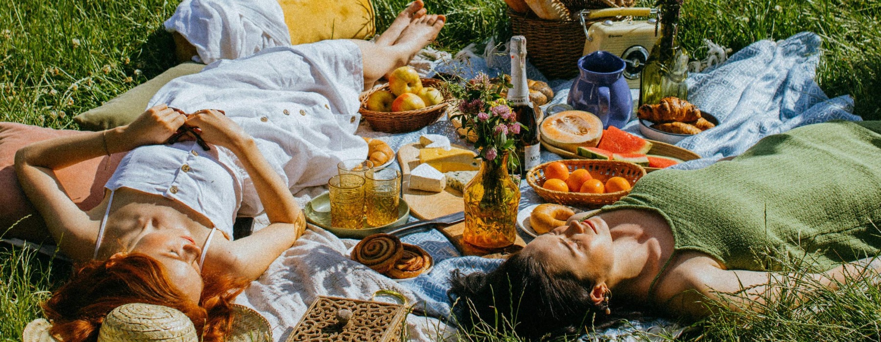 People having a picnic outside